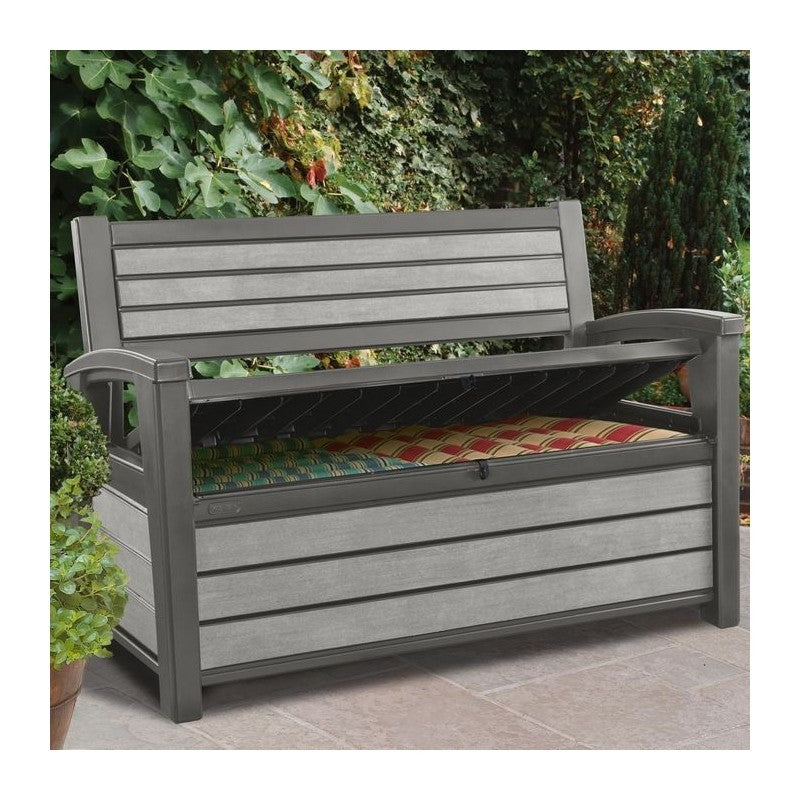 Cassapanca in Harz, mit finstem Holzeffekt HUDSON BENCH Graphit 132 ,7x61 ,2xh.89 cm