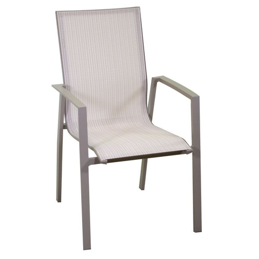 Sessel Cleveland aus mattem taubengrauem Aluminium und Textline