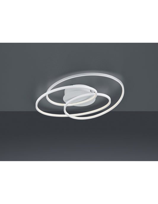 "Gale Plafonerin" 3 Weiße Bianco Opaco Led 38 ,5w Dimmerbare L60 cm Trio Lighting