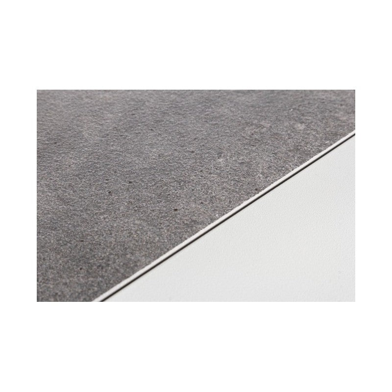 KLEDI LUNAR Couchtisch für den Außenbereich aus weißem Aluminium, 120 x 70 x 43 cm