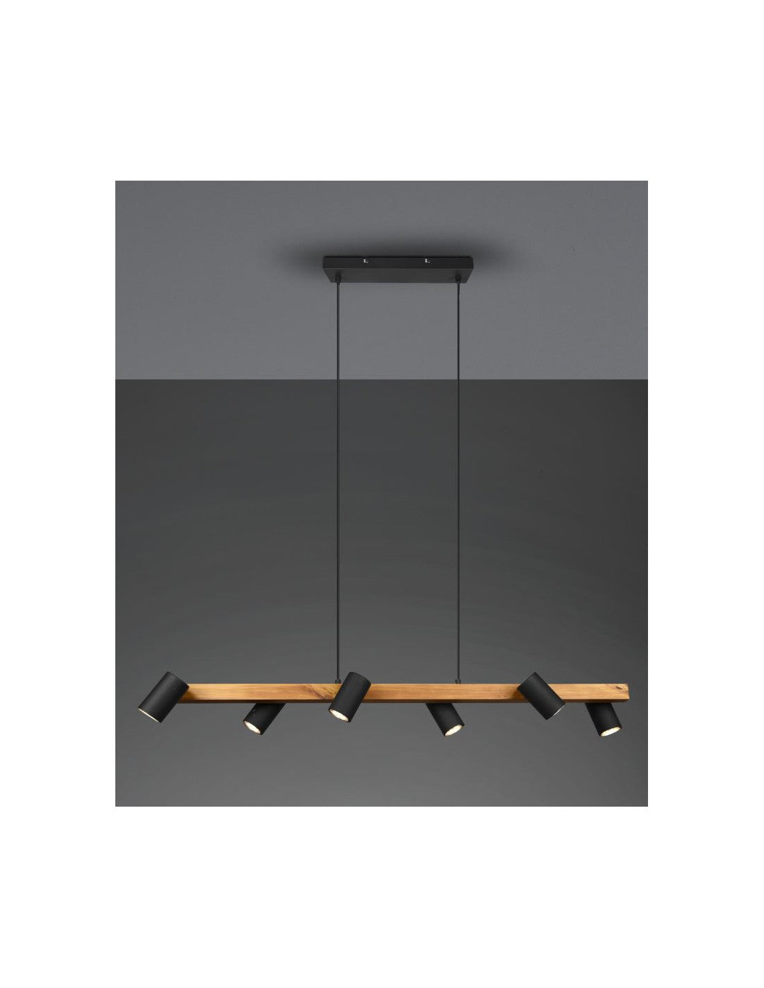 Lampadarial Leck 6 Spot Neri Cilindrische Orientable Marley Trio Lighting