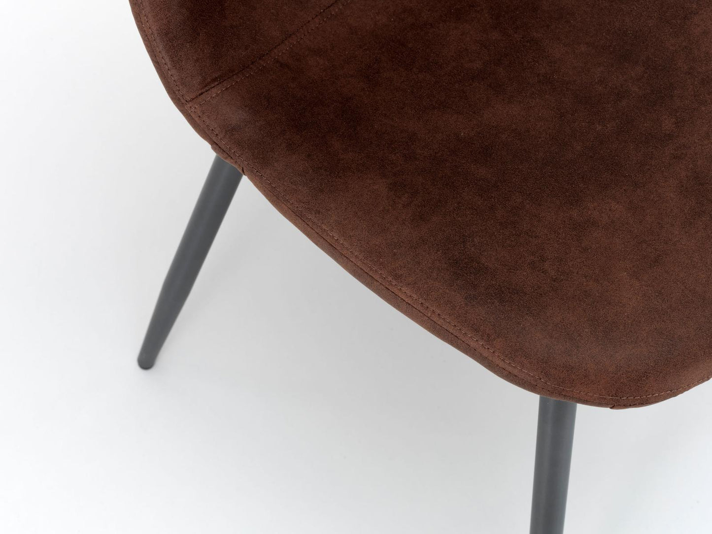 4x Stuhl aus Kunstleder mit braunem Sitz 44x50x84 cm