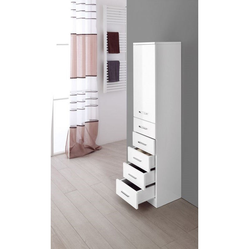 Taschenwurzeln und 5 Schubladen: Bianco 35x34x h 148,5 cm
