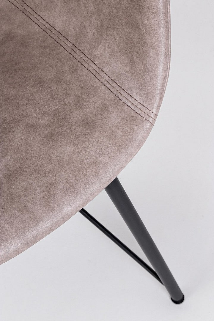 Vintage beige Kunstlederstuhl Warhol cm 59 x 54,5 x 80