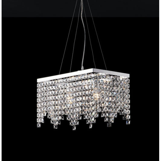 Lampadario chic und Eisen Cromed zwei quadratische Leuchten 48x30x h28 cm