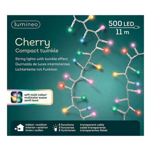 Weihnachtsbeleuchtung Cherry 500 LED 11m mehrfarbig sanft