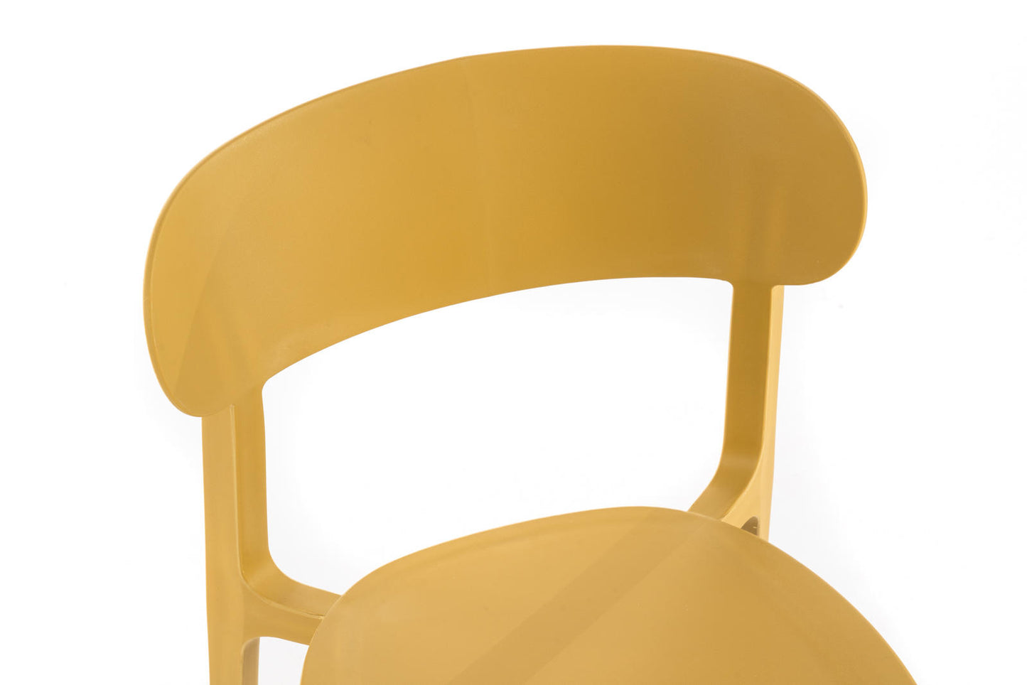 2x senffarbener Polypropylenstuhl 48x52x77,5h cm