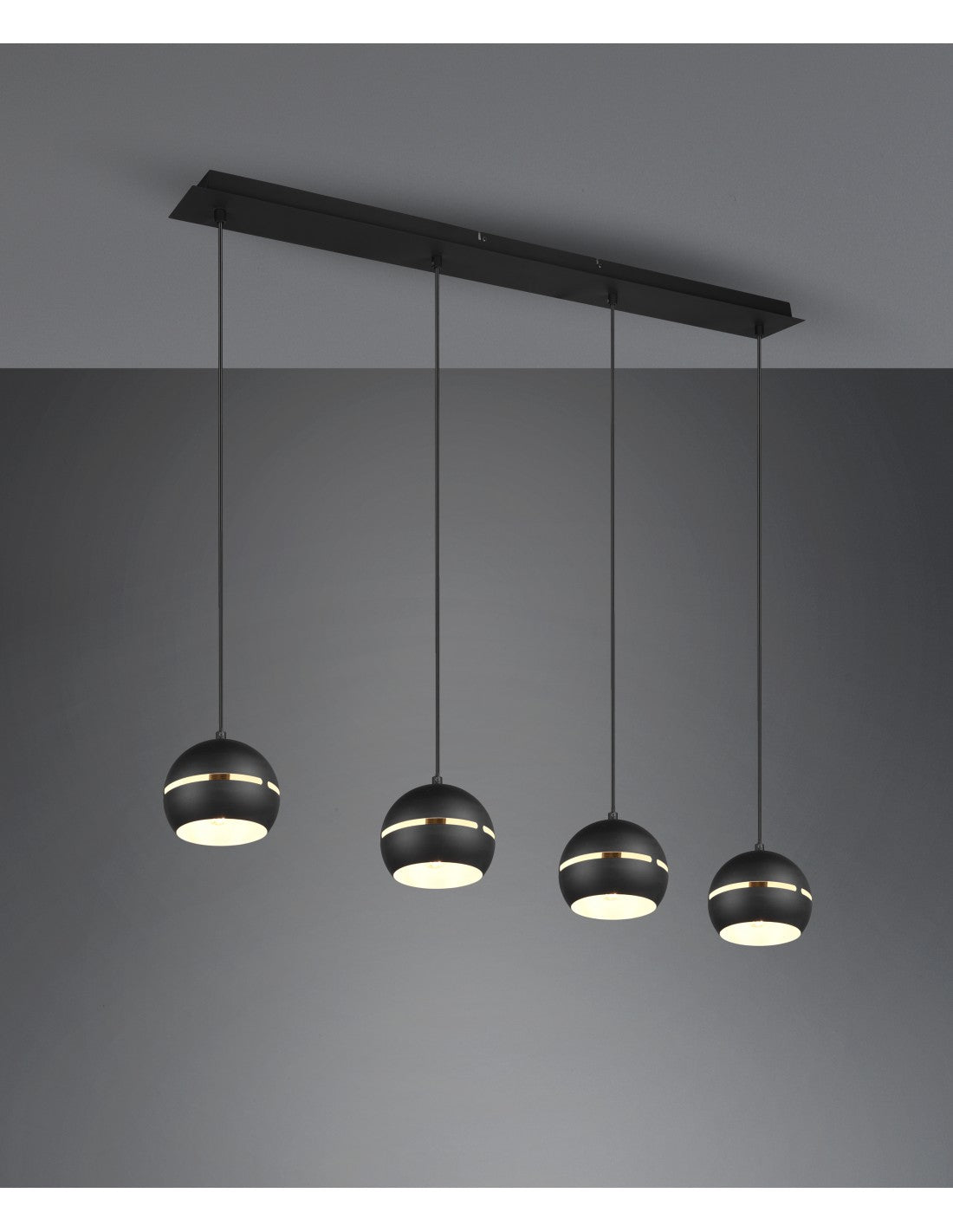 Lineare Suspension Fletcher 4 Diffusor Black Trio Lighting Black