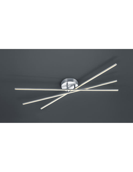 Deckenleuchte Modern Tiriac 3 Polchette Led Nickel L100 cm Trio Beleuchtung