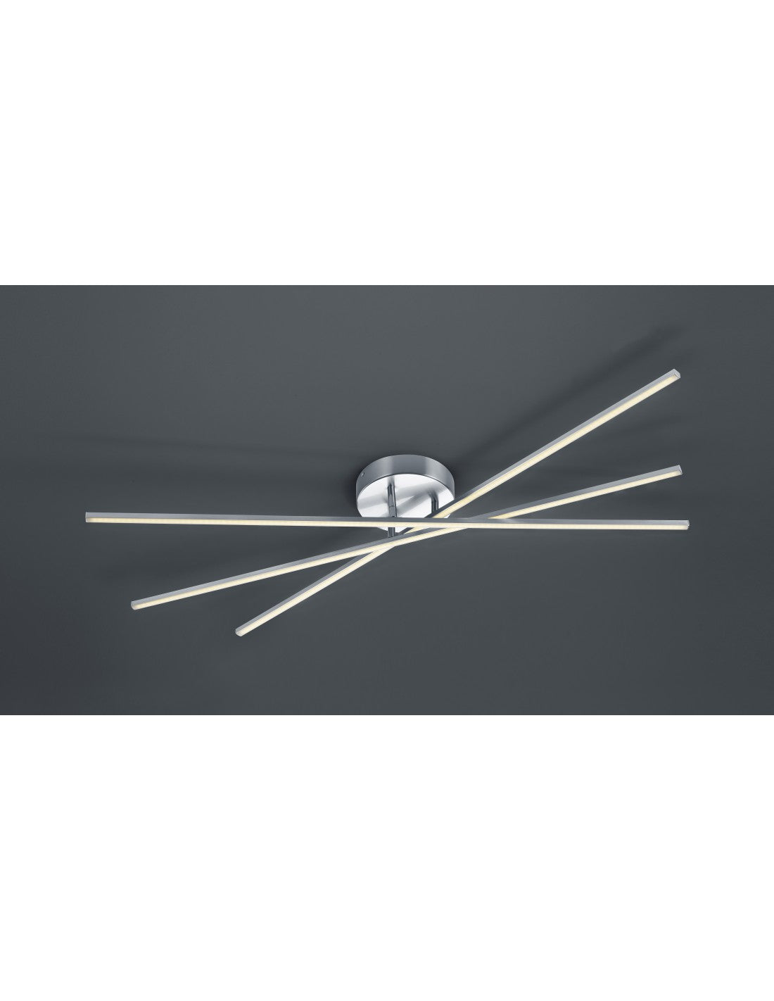 Deckenleuchte Modern Tiriac 3 Polchette Led Nickel L100 cm Trio Beleuchtung