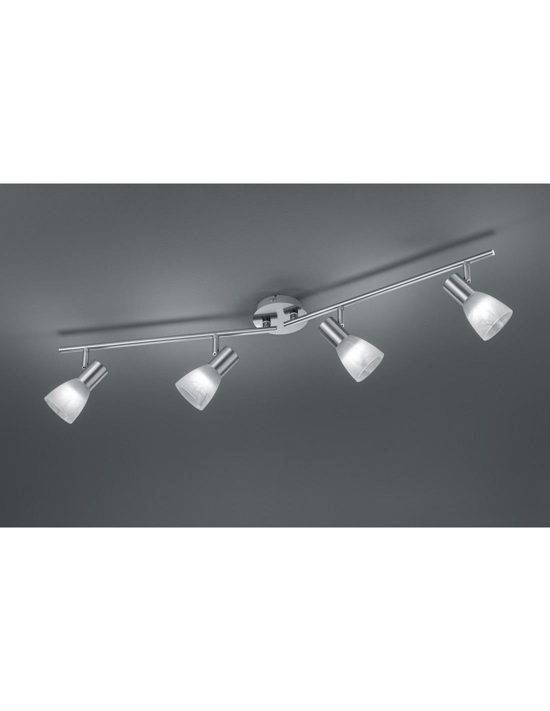 Spotlight Seen 4xE14 LED Nickel und Alabasterglas L90 cm Trio Lighting