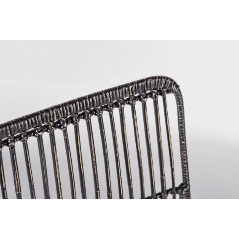 Stuhl im modernen Stil aus Stahl und Kubu Schwarz LUCILA 45x55x h85 cm