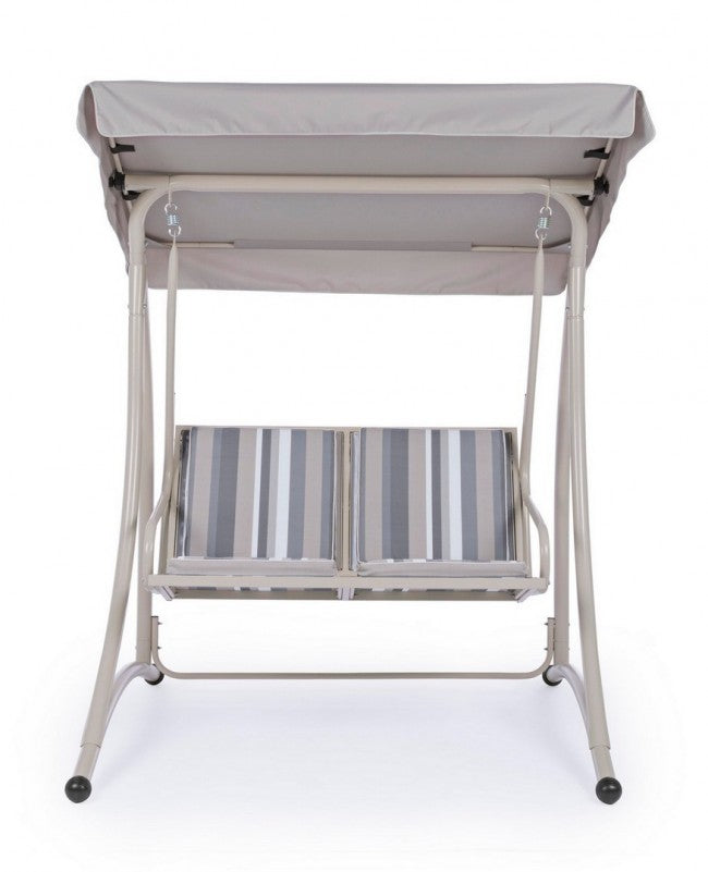 Zweisitzer-Stahlschaukel Elfenbein GRELY 145x120x h185 cm