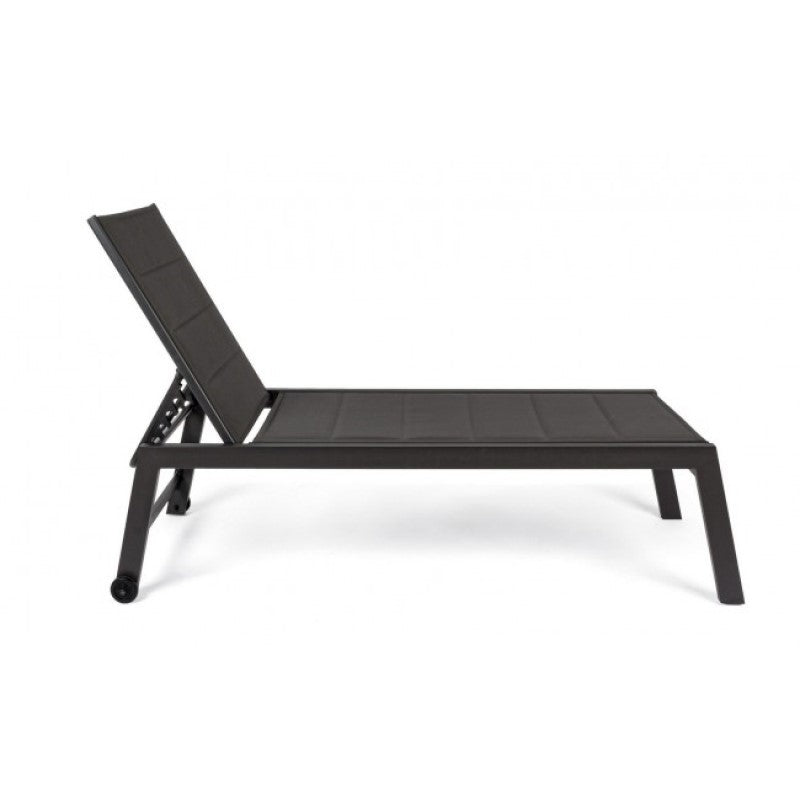 Hoches Aluminiumbett mit Rädern Hilde anthrazit 32h cm