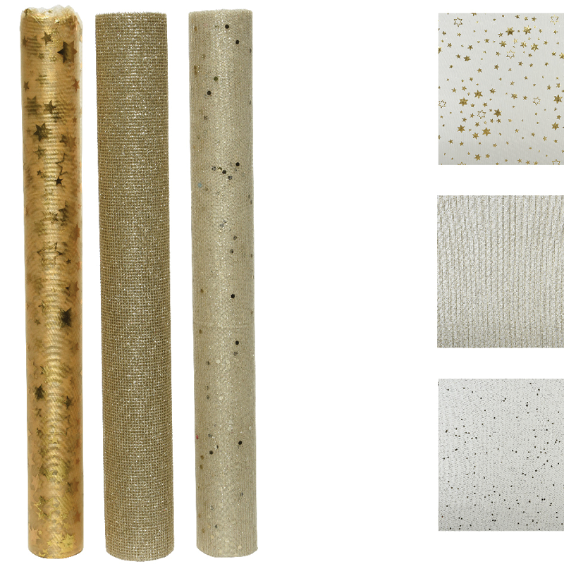 Rolle Deko-Polyesterstoff mit verschiedenen Mustern L200xT35 cm