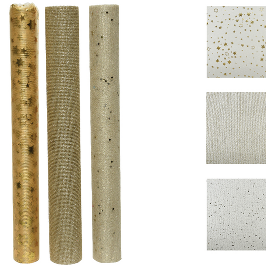Rolle Deko-Polyesterstoff mit verschiedenen Mustern L200xT35 cm