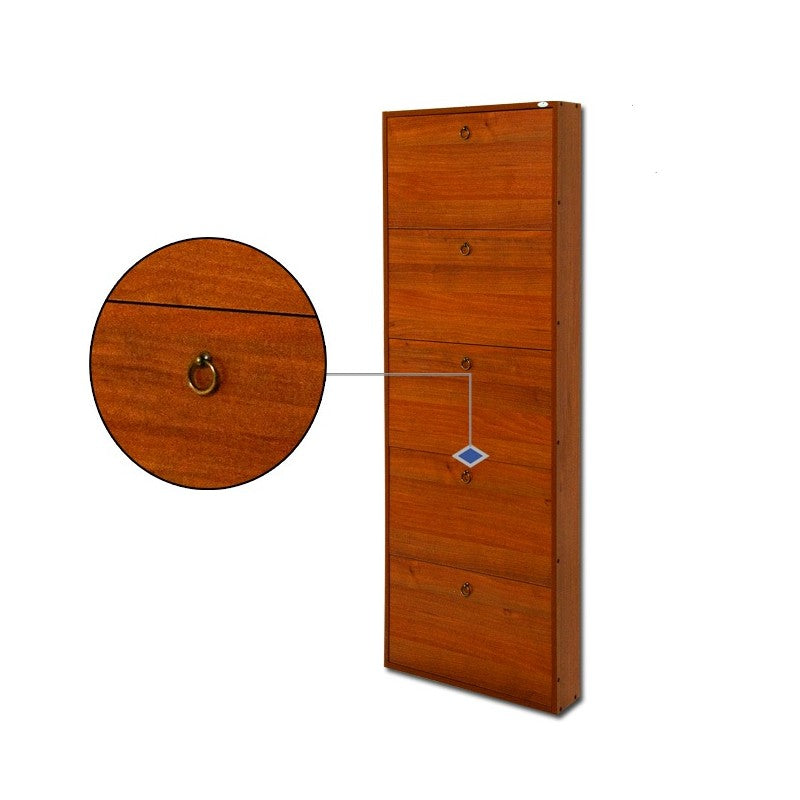 Scarpiera Slim in Legno Edoblato 5 ribalt Nussbaum antico h.180x65x15 cm