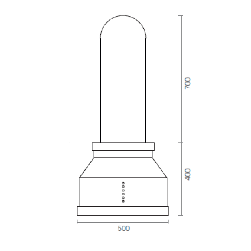 URBAN Dunstabzugshaube 100 % aus brüniertem Edelstahl Ø50 cm