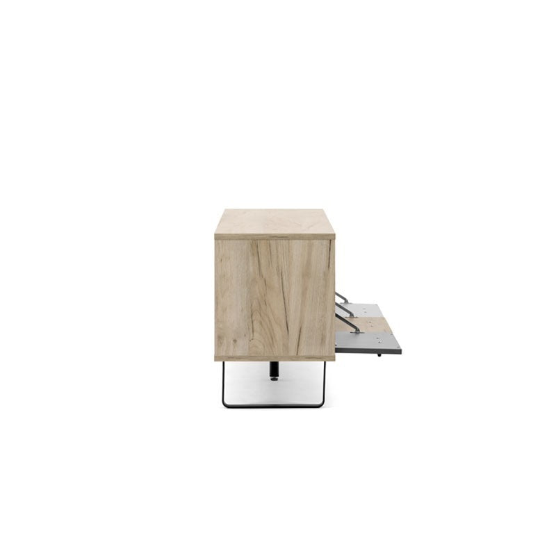 Base Porta TV con 3 ante a ribalta colore rovere e grigio 160x35xh.53 cm EFFEZ