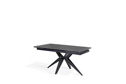 Ausziehbarer Tisch Vintage Grau - Mattschwarz 90 cm x 160-240 cm cm H. 76 cm