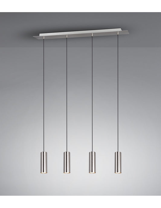 Inselaufhängung, 4 Leuchten, GU10-Zylinder, Marley Nichel Lighting
