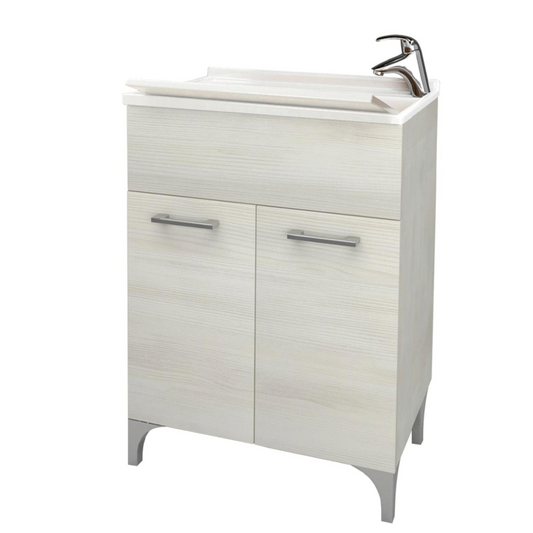 Waschbecken mit 2 Türen, 60 x 50 cm, Farbe Weißeiche