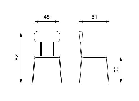 4x Stuhl aus Polypropylen mit grauem Sitz