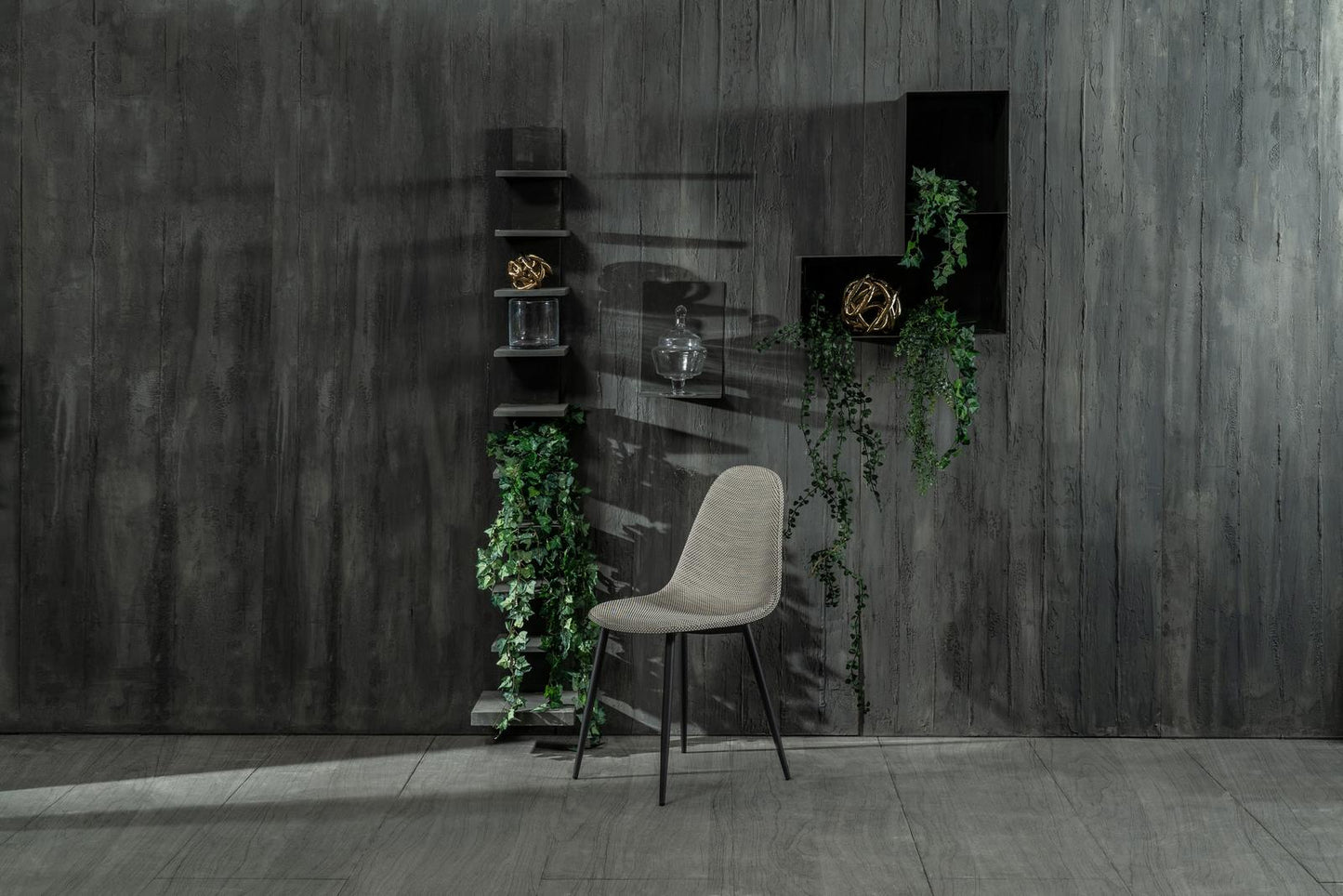 4x Kunstrattanstuhl mit beigem Sitz 43x38x86,5h cm