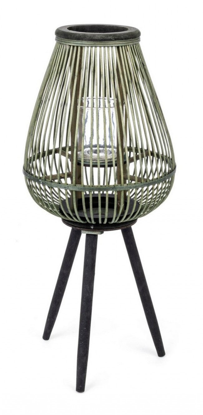 4x Lanterna Treppere Bamboo Ver-Schwarz H61.5