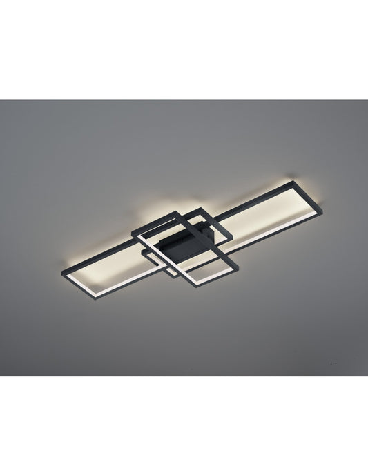 Deckenleuchte Led Thiago 3 Rechtecke L104 cm Anthrazit Trio Beleuchtung