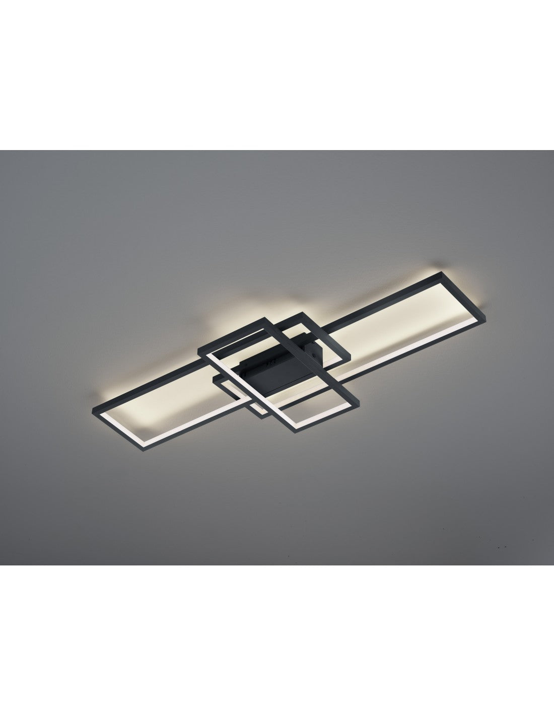 Deckenleuchte Led Thiago 3 Rechtecke L104 cm Anthrazit Trio Beleuchtung