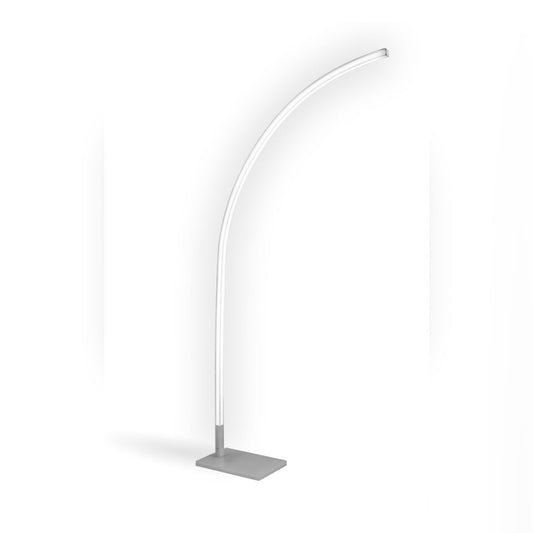 Stehleuchte aus weißem Metall mit Aluminium-Finish cm. 70 x 24 x 192h