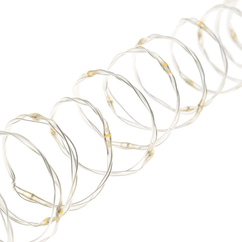 Kette 500 MicroLED Coil 25m warmweißes transparentes Silberkabel