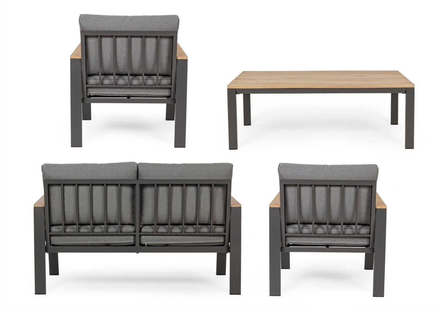 Belmar Gartenlounge-Set Natur-Anthrazit