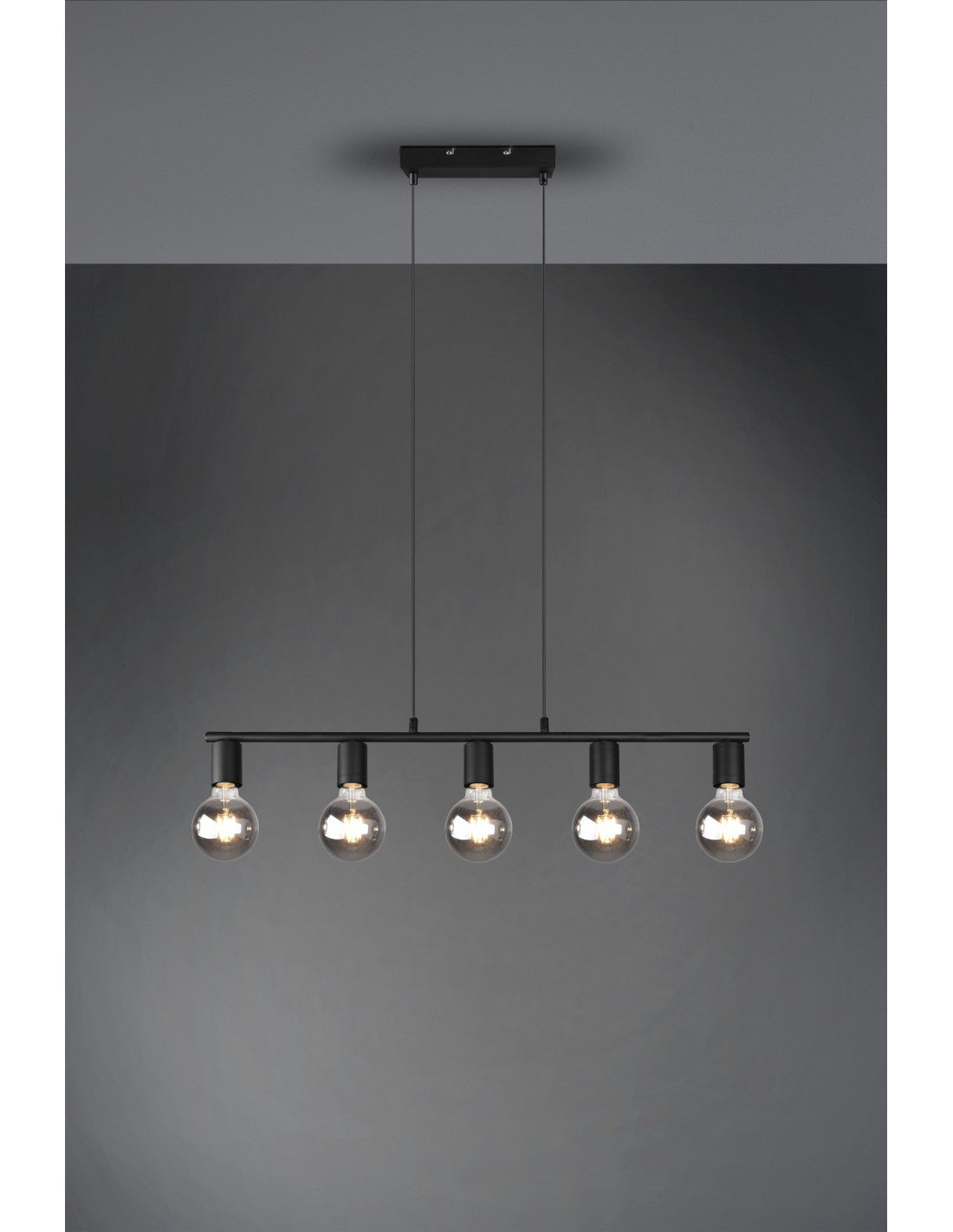 Pendelleuchte 5xE27 Vannes Schwarz L82 cm Trio Lighting