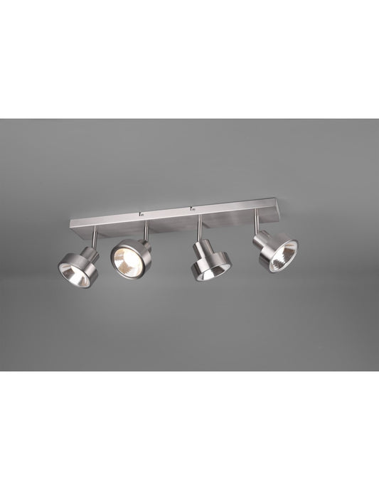 Plafoniera Soffito 4 Spot Orientable Leon Nichel Trio Lighting