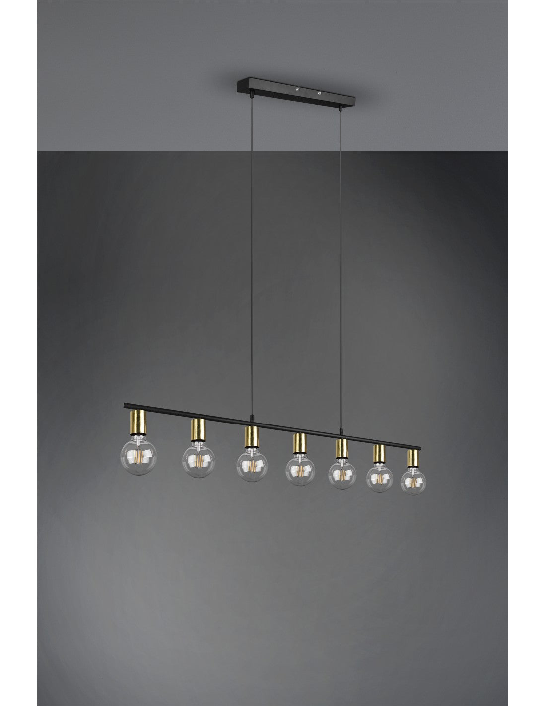 Suspension 7xE27 Vannes Ottone L110 cm Trio Lighting