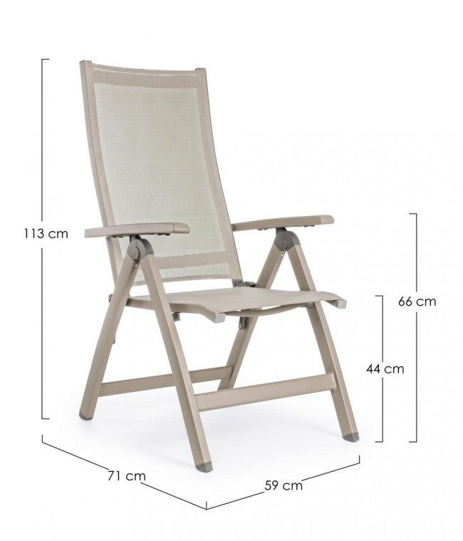 Polytrona, unwiederaufklink, Tortora VICTOR 59x71x h113 cm