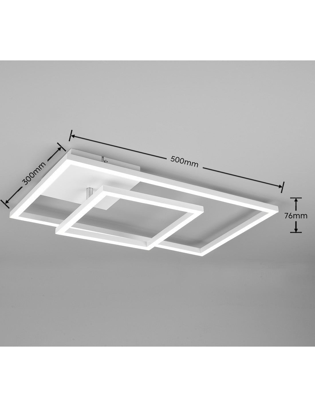 Verstellbare quadratische Deckenleuchte LED Dimmer Pan White Trio Lighting