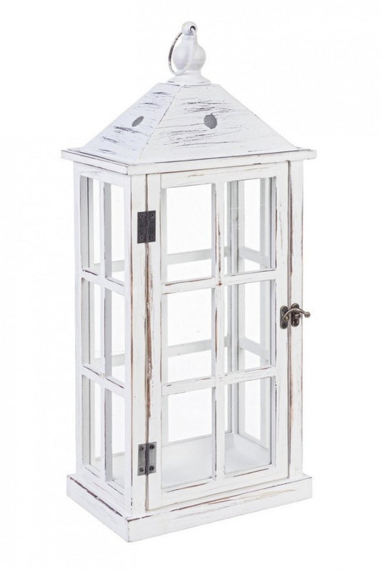 4x Lanterna Wood Bianco 55H