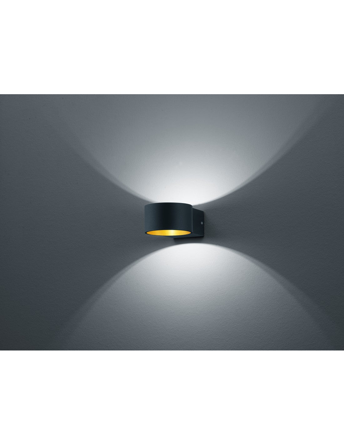 Lacapo Schwarz-goldene LED-Doppellicht-Trio-Beleuchtungsapplikation