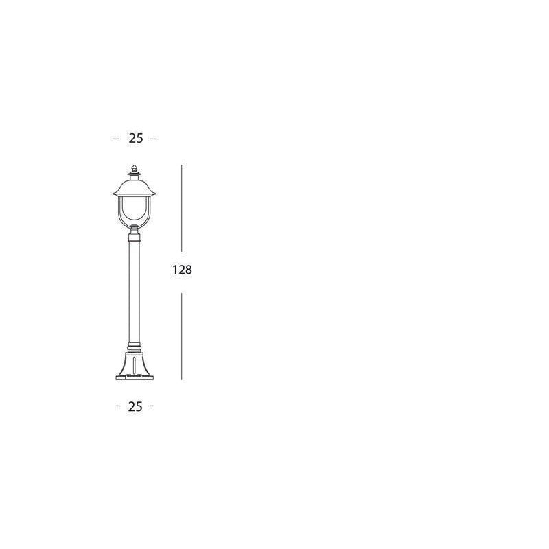 Straßenlaternenmast für den Außenbereich mit Struktur aus grauem Aluminiumdruckguss, 128 cm hoch