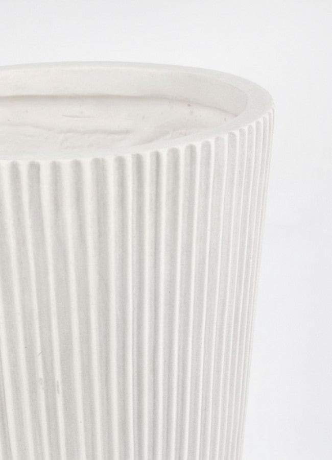 Set4 gerippte weiße Svas-Vase