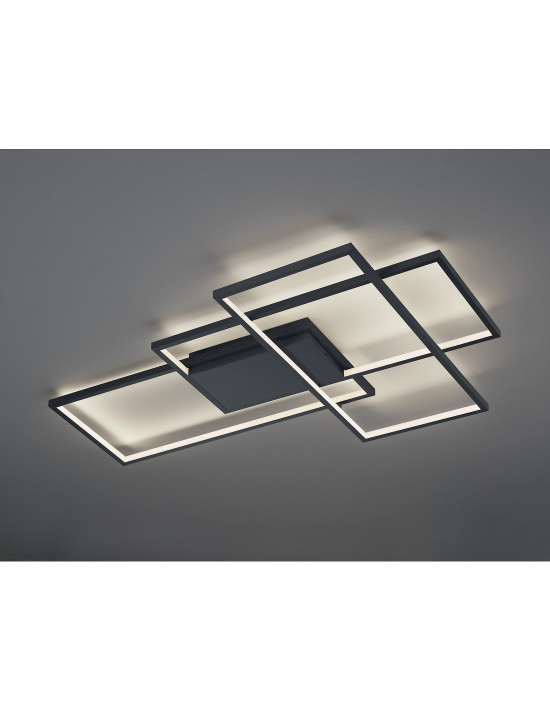 Plafoniera Led Thiago 3 Rechtecke L114 cm Anthrazit Trio Lighting