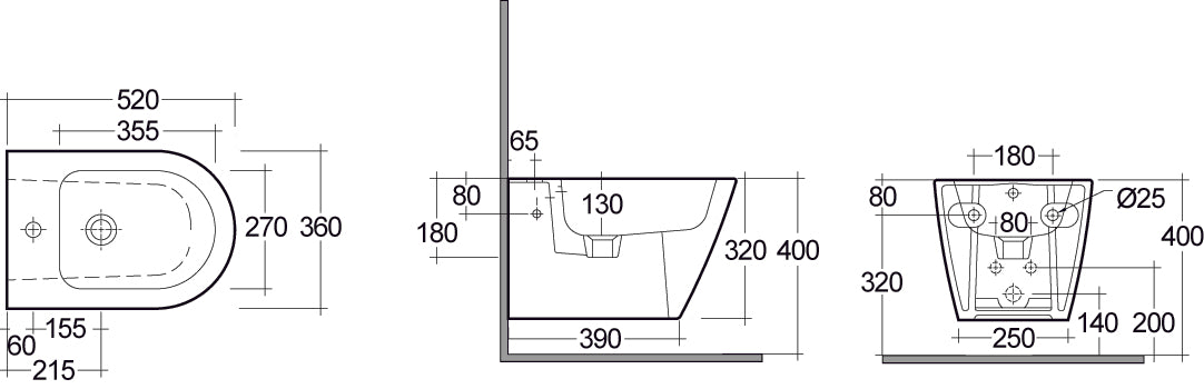Hängendes Resort-Bidet