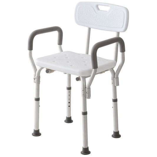 Aluminium Stuhl für Dusche Weiß-Silber 51x44,5x h83 cm