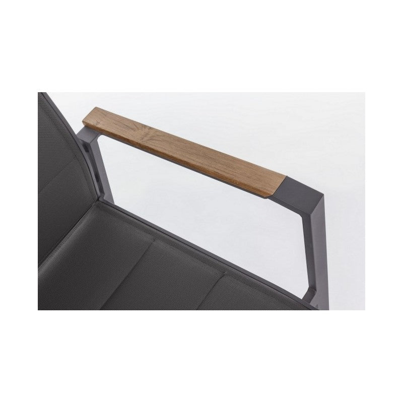 Kubik Outdoor-Stuhl aus anthrazitfarbenem Aluminium