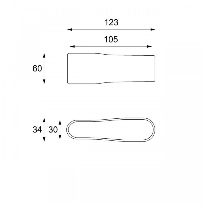 Moderner Couchtisch aus beigem Stein, 123 x 60 x H 34 cm