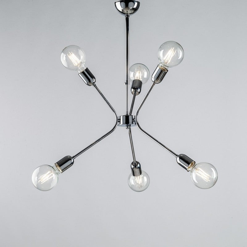 Moderne Lampenlampe in Eisen Cromat lucido sechs Leuchten 43x h62 cm urban