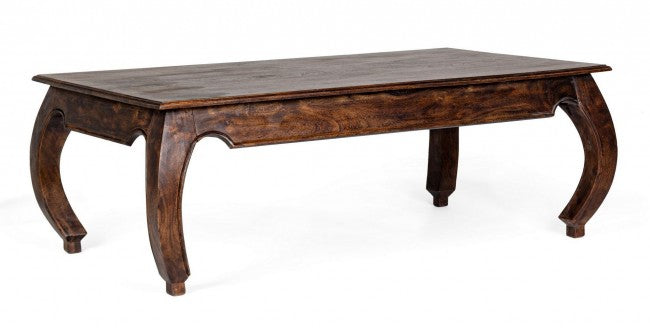 Jaipur-Opium-Couchtisch aus Holz im Fusion-Stil, 130 x 70 cm